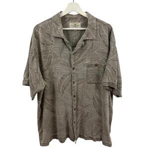 Island Shores Men’s 100% Silk Button Down Short Sleeve Shirt Size XXL
